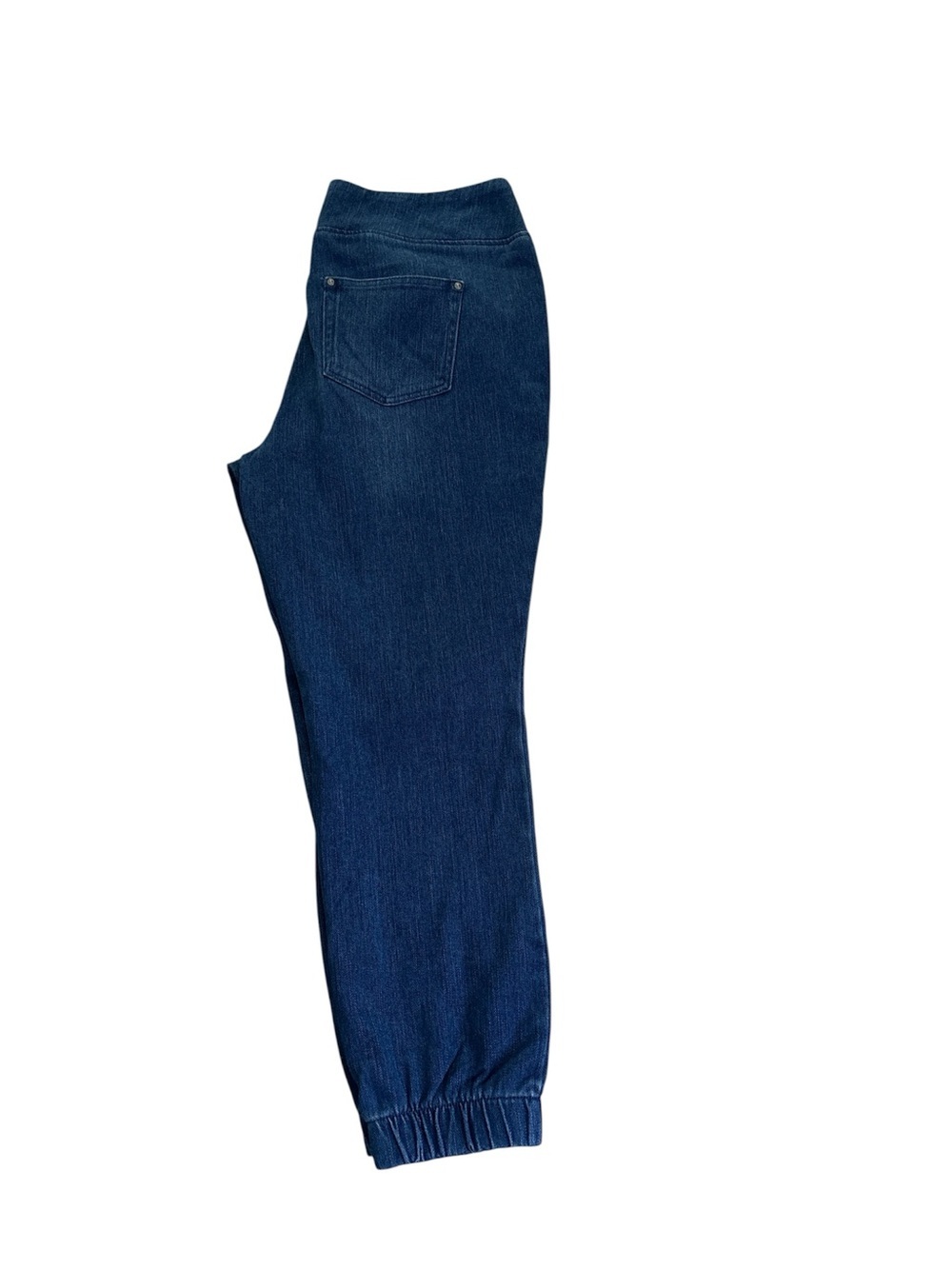 Belle Kim Gravel Women’s Dark Blue Elastic Cuff Jeans Sz/18W - Picture 2 of 11